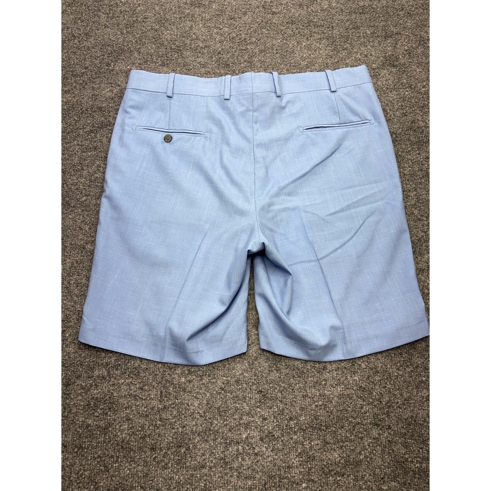 RC by Tom James Mens Size 37 Light Blue Textured Flat Front Tailored Shorts Top - Picture 5 of 5